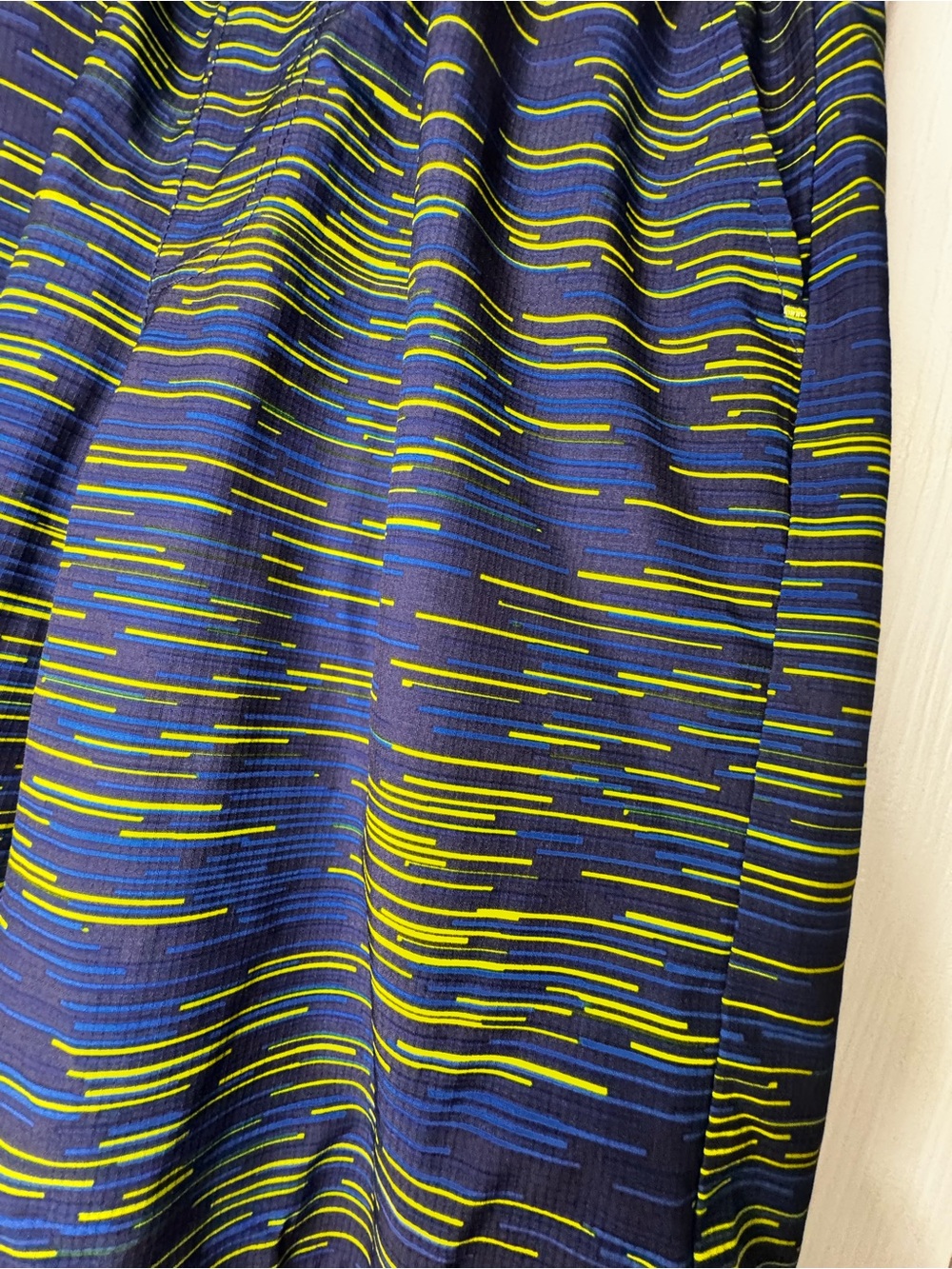 EUC Boys Swim Trunks in Navy & Lime Green Stripe Size L(14/16) - Picture 3 of 5